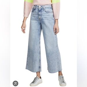 NWT rag & bone Ruth super high rise wide leg ankle Jeans light blue color sz 25